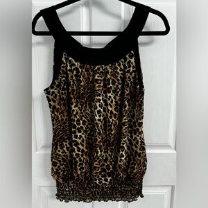Studio Y black & brown leopard print top